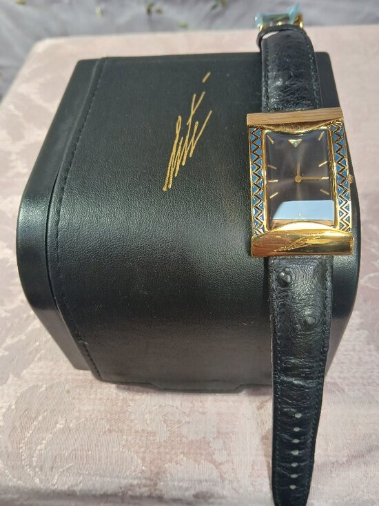 Sevenarts Ltd Erte\' Art Deco Collectible Watch Leather band and case never worn main image 4